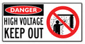 Danger High Voltage Keep Out Sign