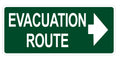 Evacuation Route Sign with Arrow