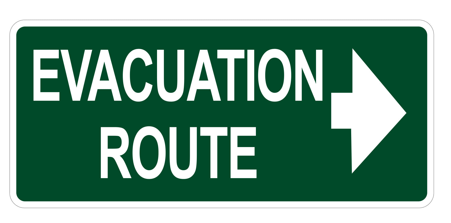 Evacuation Route Sign with Arrow