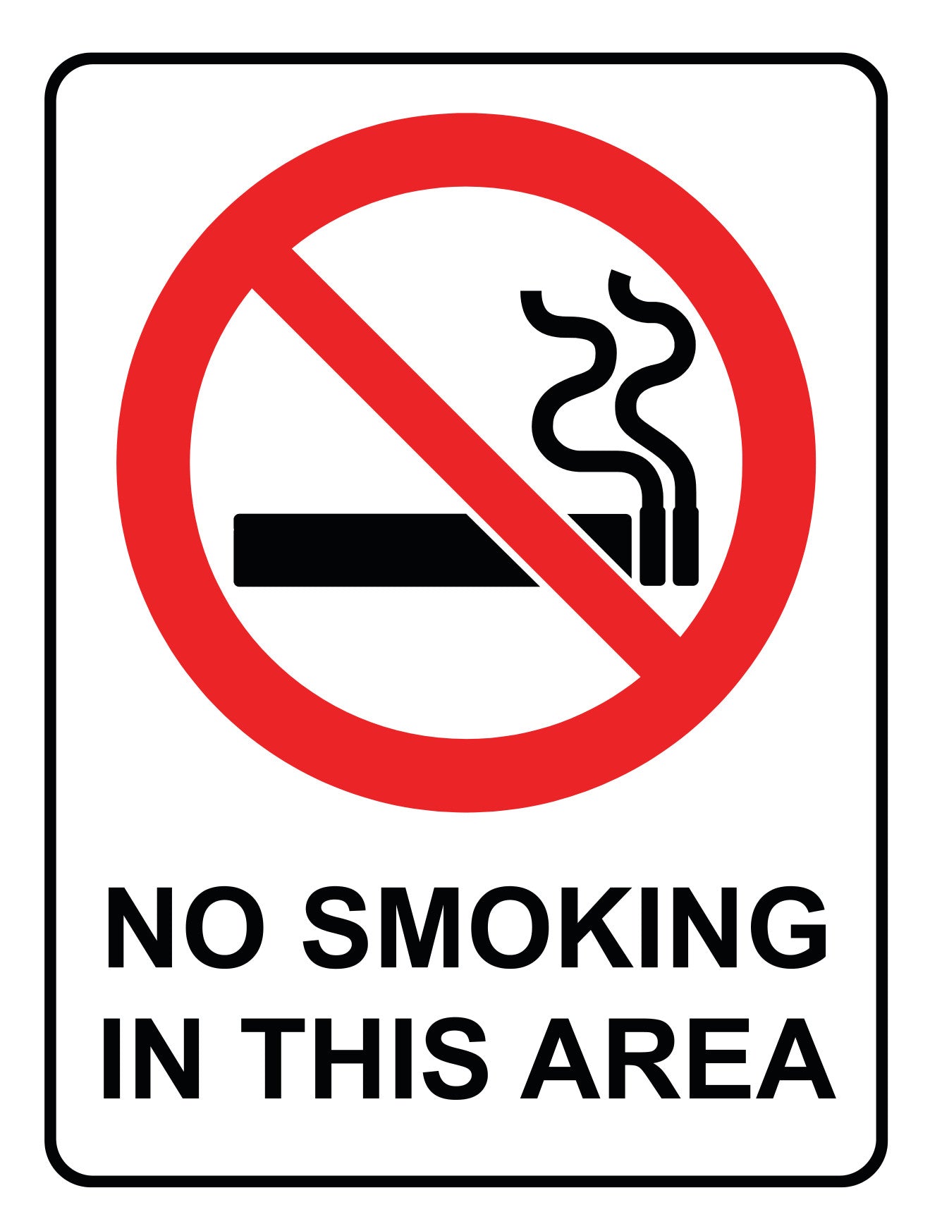 No Smoking In This Area Sign